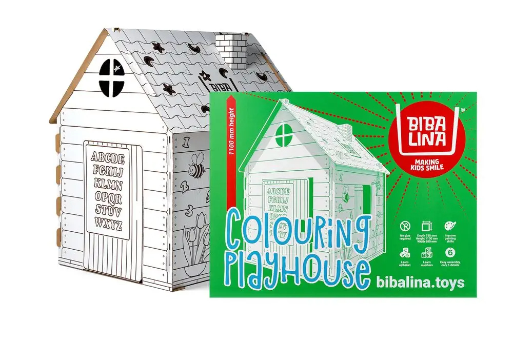Biba lina maison de jeu en carton responsable à colorier
