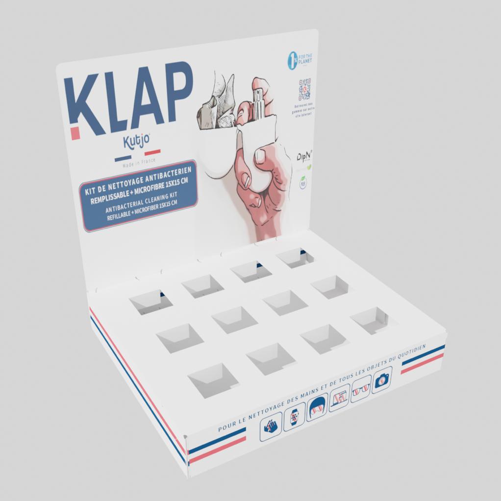 kit PRESENTOIR  12 KLAP 20ML '+microfibres ou 12 recharges 50ML